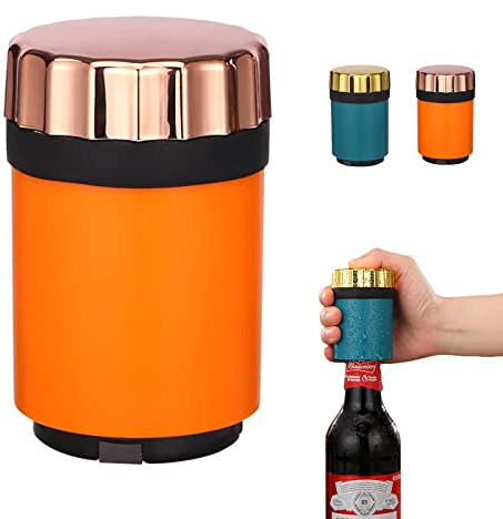 Abrebotellas magnéticas, abridor de tapas de botellas de cerveza de acero inoxidable, regalos de cerveza para hombres, accesorios de cocina. (naranja)