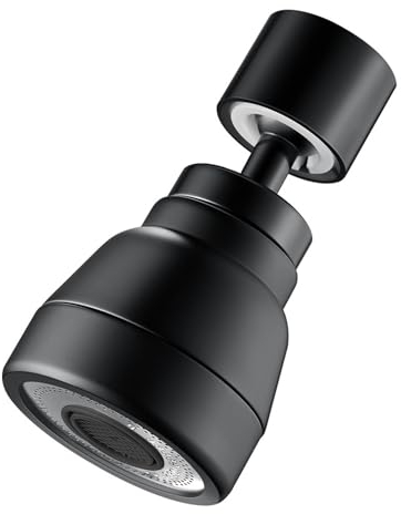 JINYOMFLY 3 Modi Wasserhahn Aufsatz Verlängerung, 360° Drehbarer Multifunktionaler Verlängerungshahn, Wasserhahn Luftsprudler Schwarz, Faucet Extender mit Adapter für Bad und Küche (Schwarz 1)
