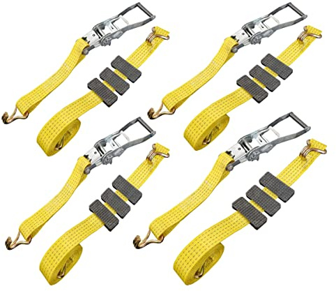 4X Spanngurte Radsicherung Auto Transport 2500daN 3-Punkt 50mm 2,6 Meter für Autotransport Set Zurrgurt Reifengurt