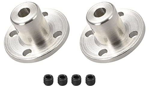 DMiotech 2 Paquet 4mm Intérieur Diamètre H12xD10 Bride Accouplement Connecteur Rigide Guide Arbre Support Coupleur Arbre Accouplement avec Vis pour Bricolage RC Modèle Moteurs Argent