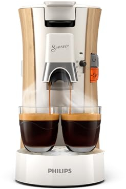 Philips Senseo Select Machine à Café à Dosettes - Intensity Plus, Fonction Mémo, 3 Intensités, Crema Plus, Produit Eco-Responsable avec 37% de Plastique d'Origine Biologique, Blanc soie (CSA240/06)