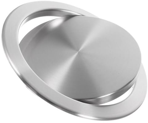 Tapa Inoxidable Cubo de Acero de Basura Abatible de Empotrada | Acabado Plata, Accesorio de Recambio, Instalación Sencilla, Uso en Lavabo y Sobremesa
