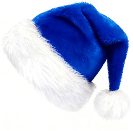 Augesak Weihnachtsmütze Erwachsene, Weihnachtsmann Mütze, Nikolausmütze mit Plüsch Rand, Santa Mütze Nikolaus Warm Dicker Fellrand für Christbaumspitze Weihnachtsfeier Tannenbaum Silvester Party