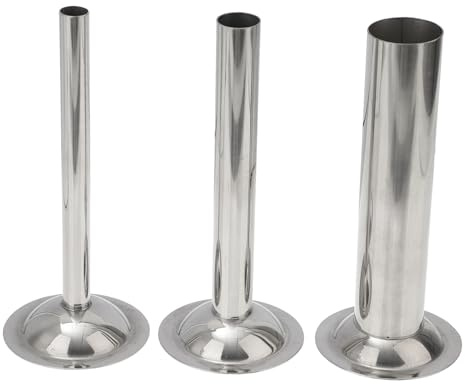 Tube Acier Inoxydable Taille 8 Remplissage de de Saucisses | Kit de 3 Pièces, pour Viande et Venaison, Facile à Nettoyer, Sûr, Argenté, Usage Maison la Cuisine