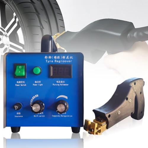 Machine à rainurer Les pneus 450 W, Coupe-Pneu en Fer avec 10 Lames en Forme de U/V, rechapage de Vieux pneus/Motif de Bande de roulement approfondi, Outil de rainure de Pneu Professionnel