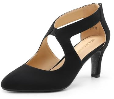 DREAM PAIRS Women's Pumps Closed Pointed Toe Kitten Heels Elegant Party Wedding Dress Shoes for Women,Size 9,Black,DWUMPU2501