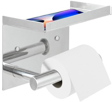 Toilettenpapierhalter Ohne Bohren - Klopapierhalter Edelstahl - Selbstklebend Klorollenhalter-WC Papier Halterung - 2 Montagemethoden - Rutschfestes Design - Drainage Design (Silber)