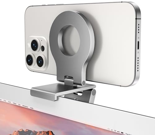 Itramax Continuity Camera Mount,Supporto Magnetico per Telefono Portatile per Webcam per iPhone 17 Air 16 15 14 13 12 Pro Max,Custodia Mag-Safe,iOS 16 iMac&Macbook macOS 13 Ventura,TV,Laptop