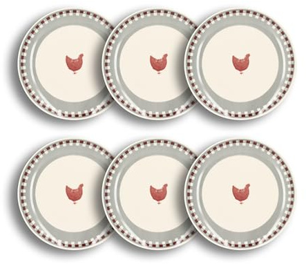 NOVASTYL - Lot 6 assiettes plates gallina 26cm en grès - 2614810