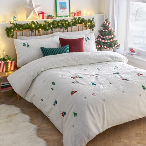 furn. Christmas Together Set Copripiumino (Neve - Doppio)