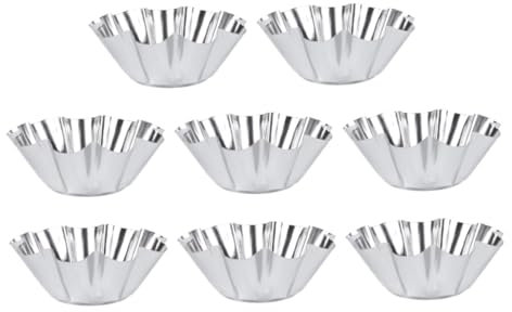 FIXOSHEE 8 Moldes De Acero Inoxidable Para Tartaletas De Huevo, Postres, Magdalenas, Magdalenas, Antiadherentes, Reutilizables, Para Hornear Postres Y Galletas.
