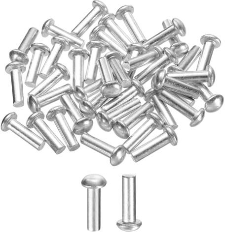 QUARKZMAN 30 Stück Halbrundnieten M6 Durchmesser x 20mm Länge | Vollaluminium-Nieten, Rundkopf-Aluminium-Bootsnieten, für die Reparatur von Booten Maschinen Flugzeugen Automobilindustrie