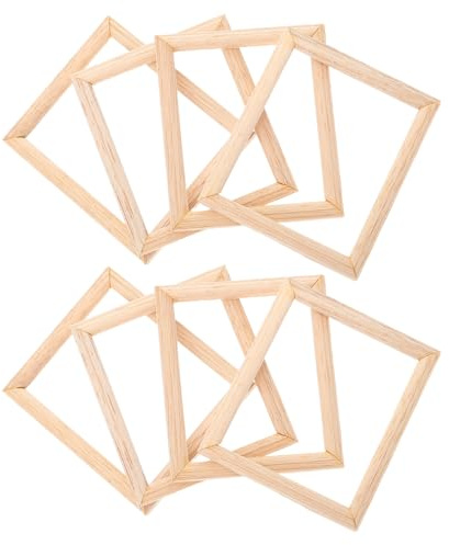 PERSELOSO Lot De 9 Cadres Photo Miniatures en Bois pour Décoration De Maison De Poupée Échelle 1/12 Accessoires De Meubles Mini Cadres en Bois pour Décoration Intérieure