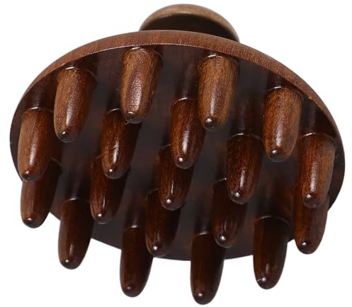MOTHNUR Holz Kopfhautmassagebürste Breitzinkig Multifunktional mit Ergonomischem Griff für Shampoo Massage Männer Frauen Wellness Kopfhautpflege