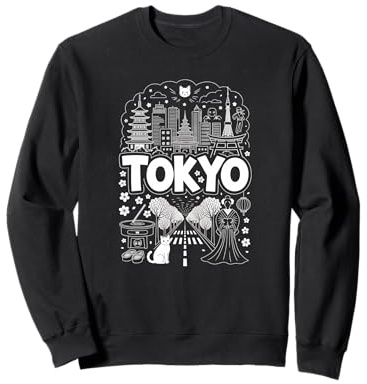 Tokio Japón Horizonte japonés Kanji Souvenir para viajeros Sudadera