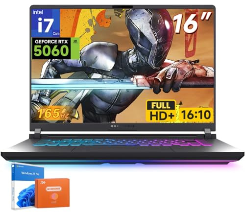 ASUS ROG Strix G16 (2025) Gaming Laptop, Intel 16-Core i7-14650HX, NVIDIA GeForce RTX 5060, 64 GB DDR5, 2 TB SSD, 16” FHD+ 16:10 165Hz/3ms Display, Wi-Fi 7, Windows 11 Pro, w/Accessories