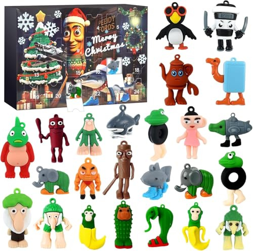 Calendario De Adviento Italiano Brainrot,Juguetes De Tung Tung Sahur Y Tralalero Tralala Decoraciones Navideñas De Escritorio,Para NiñOs Y Adulto Fanáticos Colegas Amigos (Caja)