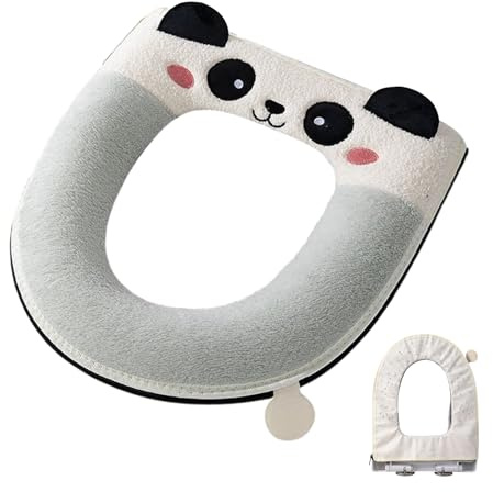 per WC – invernale per WC con panda in stile cartone animato – Copertura ispessita per bagno, casa, hotel, doccia, appartamento, camera dei bambini