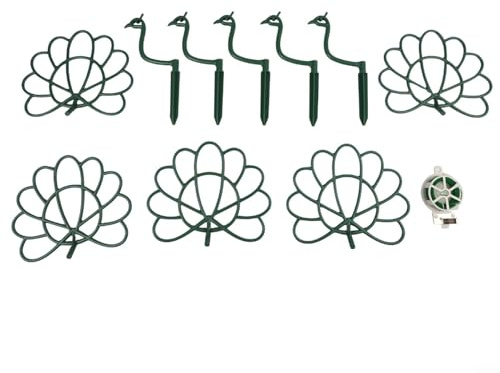 Floweringbeter Set di 5 supporti a forma di girasole con filo di legatura per esporre fiori stabili in giardino e balcone
