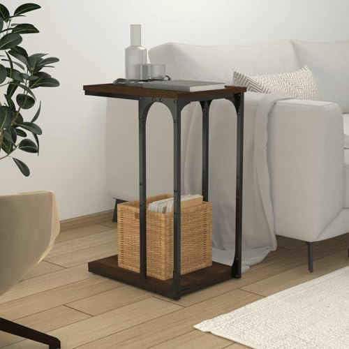 Genérico Mesa Auxiliar Madera contrachapada marrón Roble 40x30x60 cm,Mobiliario,Mesas,Mesas Decorativas,Mesas auxiliares,825821