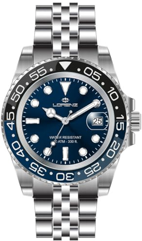 Lorenz Sport 26122SS - Orologio da uomo al quarzo - Orologio in acciaio inossidabile sub 100 metri