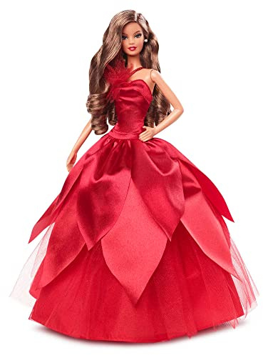 Barbie - Signature, Magia delle Feste 2022, Bambola dai Capelli Ondulati Castano Chiaro, Giocattolo per Bambini 6+ Anni, HBY05