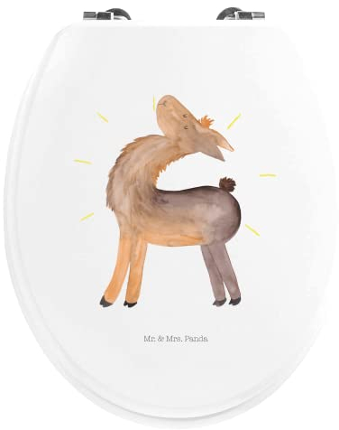Mr. & Mrs. Panda Motiv WC Sitz Lama Stolz - Geschenk, Toilettendeckel, Klodeckel, Neustart, Family, Toilette, Klobrille, WC-Sitz, Freundin, Alpaka