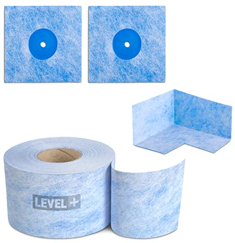 LEVEL+ Juego de cinta de sellado, juntas de densidad, manguitos de sellado, vlies, resistente a las heladas, sellado interior exterior ducha, baño balcones set B6