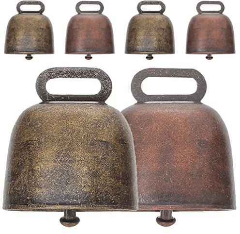 Operitacx 6stücke Kuhglocken Kupfer Hängen Glocken Vieh Pferd Schafe Glocken Metallglocken Glockenornament Kuhornament DIY Basteln Komplettset Für Dekoration Und Verschenken