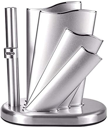 BPILOT Knife Block Stainless Steel Knife Block Universal With Scissor Metal Kitchen Knife Holder Counter-top Storage Rack Stand for Kitchen