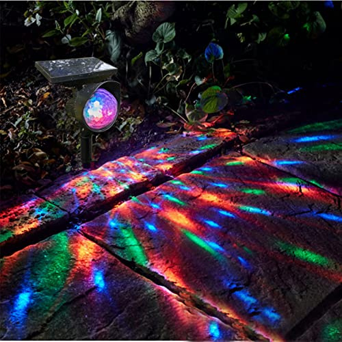 OUKENS Outdoor Landscape Lawn Projector Lamp, Waterproof Solar Powered Rotating Color Light, LEDs Color Landscape Path Lights,Solar Lights Outdoor for Garden
