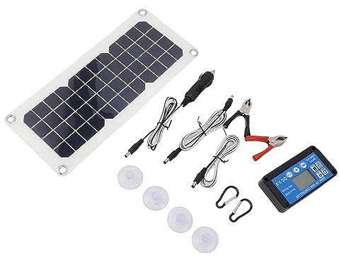 30W Solar Panel Kit With Dual 5V USB Outputs Controller Combo - Battery Maintainer and Charger for Cell Phone, Tablet, Car