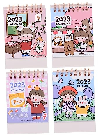 PRETYZOOM 4stücke Schreibtischkalender Niedlicher Notizkalender Mit Klaren Farben Für Studenten Tischdekoration Und Organisation Geeignet Für Zuhause Und Büro