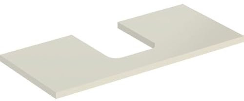 Keramag Geberit ONE Waschtischplatte, Ausschnitt mittig, für Aufsatzwaschtisch Schalenform, 105x3x47cm, 505.274.00.; Farbe: Sand-grau lackiert hochglänzend
