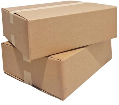 W.E. Roberts Strong Double Wall Cardboard Box 16.5 x 14 x 4 / 42cm x 35.6cm x 12.7cm 19 Litres Storage Packing Moving House Sturdy Laptop Shipping Box (1 Box)