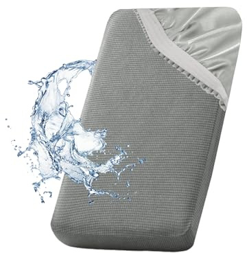 SYLC Wasserdicht Sofa Sitzkissenbezug, Stretch Polsterbezüge Für Sitzbezug Rückenkissen, Sofa überzug Mit Gummizug Und Kordelzug Couch Bezüge (Lightgrey,W 90-130 cm, D 70-85 cm)