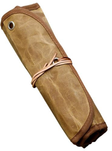 MAGICLULU Outdoor Bestecktasche Für Camping Und Picknick Roll Utensilien Aufbewahrungstasche Aus Canvas Organizer Für Geschirr Und Besteck Wasserfest Und Tragbar Für Outdoor-aktivitäten