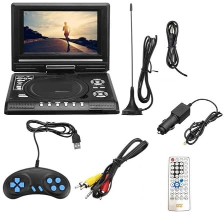 Bärbar DVD-spelare, DVD-spelare, 7,8 tums bärbar HD-TV Hemmabil DVD-spelare VCD CD MP3 DVD-spelare USB-kort RCA TV Kabelspel 16:9 Rotera LCD-skärmen,for Home, Car