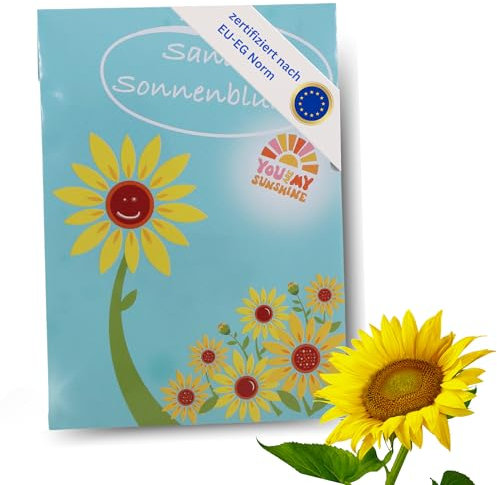 HAVENHAUS Sonnenblumen Samen MADE IN GERMANY | Speziell für Kinder in schönem Design | kinderfreundliche Anleitung auf Rückseite | Sonnenblumensamen | Sonnenblumen Samen groß XXL