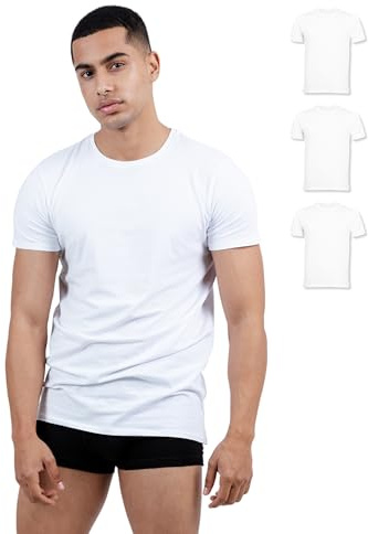 SKIPPER Herren T-Shirts 3er Pack Rundhals Weiß – Schlichter, dezenter Look, Premium Stretch Baumwolle – Perfekter Sitz & Formstabil – Slim Fit für Alltag & Business M