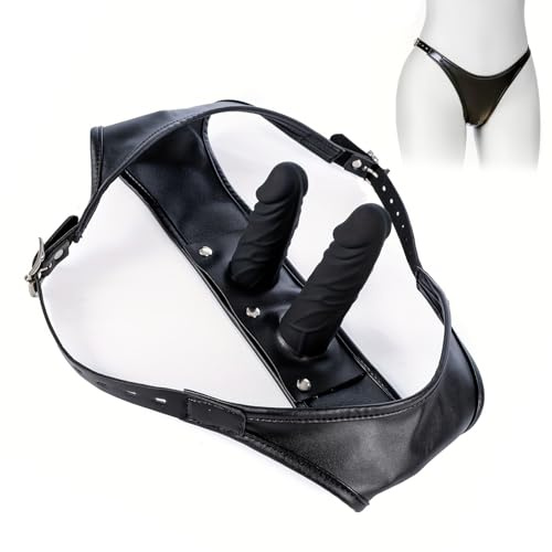 Thlsexy Strap On Umschnallpenis Für Frauen Und Männer Doppeldildo Lederhose Slip Mit Anal Und Vaginalplug Sex Toyset Für Paare Extrem Sex Mit Abnehmbarem Dildo Adjustable Harness Sex Spielzeug