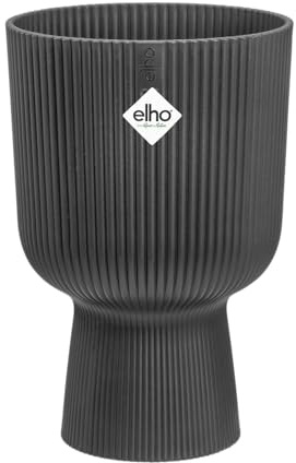 elho Vibes Fold Coupe 14 - Indoor Plant Pot - 100% Recycled Plastic - Ø 13.9 x H 21.0 cm - Black/Anthracite
