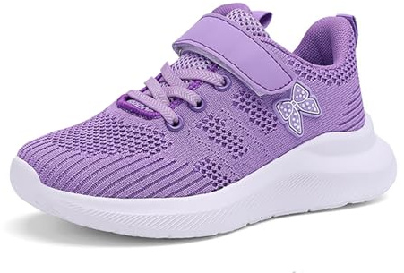 Scarpe da ragazza, comode, traspiranti, alla moda, scarpe da ginnastica antiscivolo, casual, con chiusura in , per bambini dai 4 ai 12 anni, scarpe casual con suola piatta e spessa