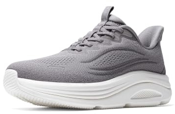 ALLSWIFIT Herr Slip On bred tå låda promenadskor handsfree barfota kudde löpning tennis båge stöd gym träning atletiska mode sneakers
