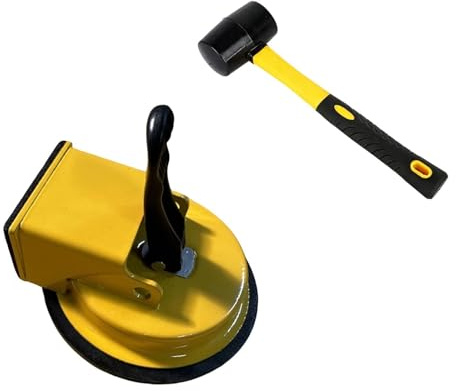 Colcolo Herramienta para reparar huecos de suelo con y ventosa, fácil de usar, para suelos de madera, dormitorio, sala de estar, profesional, Amarillo