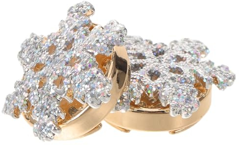 WATIIFUFU 2 St Snöflinga Manschettknappar för Herr Dam Glittrande Rhinestone Dekorativa Skjortknappar Eleganta Ärmbandsclips med Mjukt Passform och Hudvänligt Material för Fest Bröllop