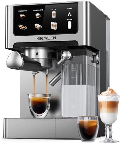 AIRMSEN 20Bar Espresso Machine, Auto Foam Touchscreen Latte Maker