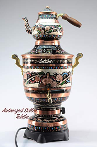 Copper Samovar Tea Pot Set Handmade Real Copper Samovar 220 V (Resistance)