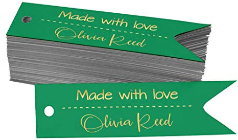 Darling Souvenir Benutzerdefinierte Hängeetiketten Liebe Gemacht Brautdusche-Ruhestand-Hochzeit-Geburtstag Zugunsten Geschenketiketten Gold Folie Bonbonniere Tag Packung mit100-Packung mit100