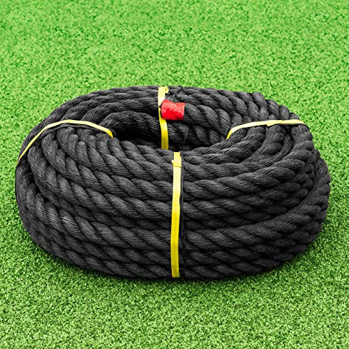 TITAN Cuerda de Polipropileno | Cordel Seguridad de Polipropileno Alta | Negro o Azul – Variedad de Tamaños y Larguras | Bobinas (16mm – 25m, Negro)